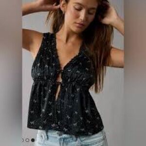 American Eagle Black Bow Women's Tie Top